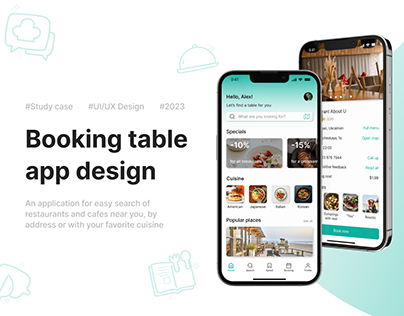 Booking Table App | UI/UX Design | Study Case