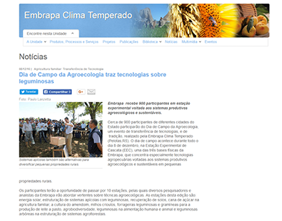 Dia de Campo da Agroecologia - Embrapa Clima Temperado