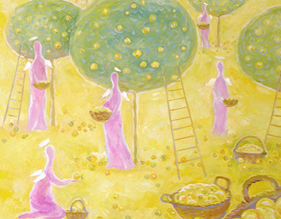 "Ангелы в золотом саду" (холст масло) 60х60 2007