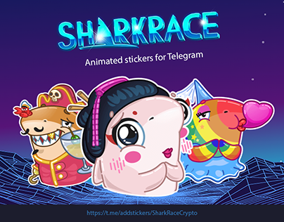 SharkRace Animated Stickers