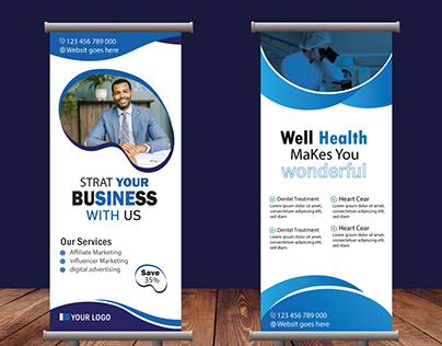 Business and Medical Rull up banner template