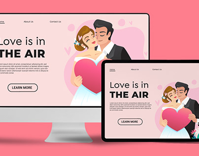 married couple landing page and website homepage