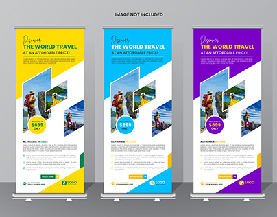 Travel Agency Rollup Banner Design Template