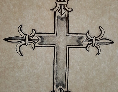 A friend wanted a cross with fleur-de-lis.