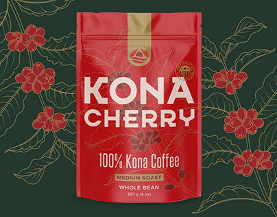 Logo and packaging design for Kona coffee brand