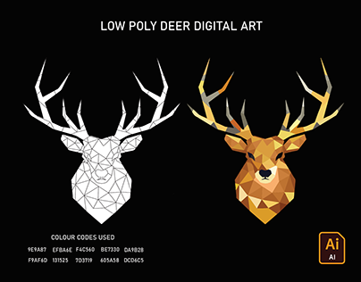 Low Poly Deer Digital Art