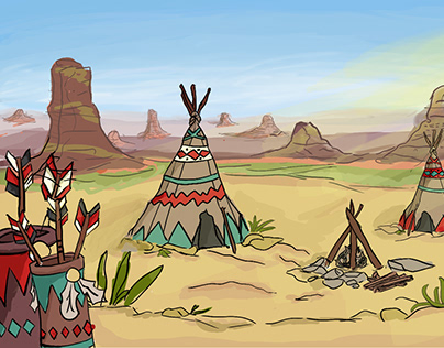 Character & Background Design (Sacagawea inspired )