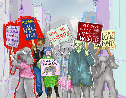 Elephant protesters