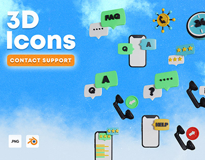 Contact Support 3D Icon Pack