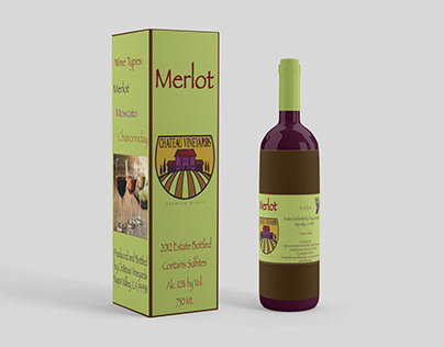 Wine Box & Bottle Mockup (front)
