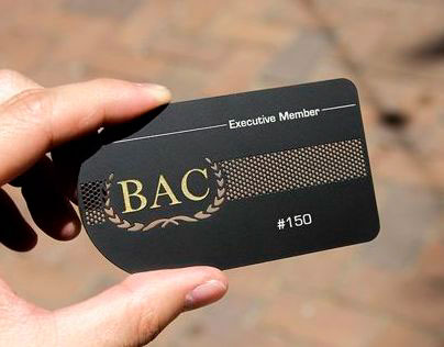 Black Metal Business Card With Gold Screen Print