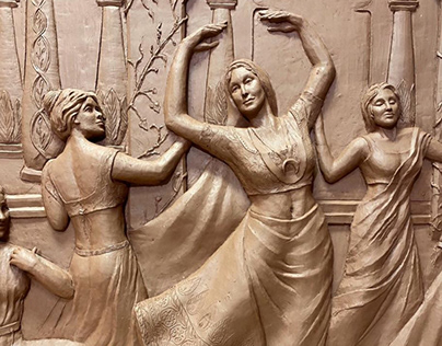 ( Hymn )A relief sculpture mural made of Aswan clay