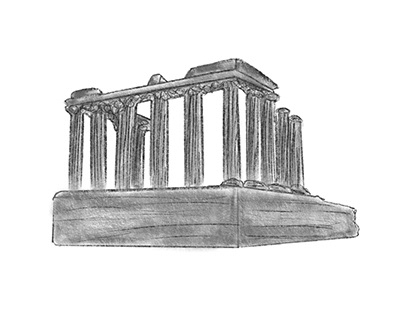 Drawing of Roman Temple