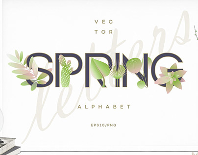 Spring alphabet letters by Polar Vectors