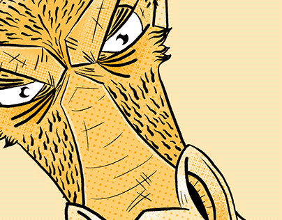 Short Tempered Giraffe - Sketch to final