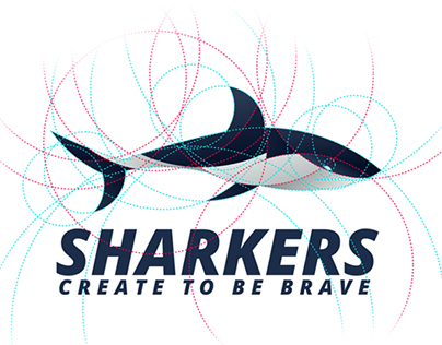 Sharkers - Shark golden ratio logo