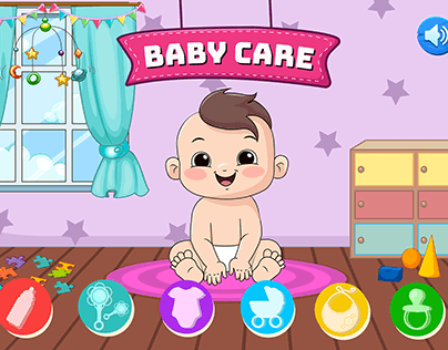 baby care app landing page ui