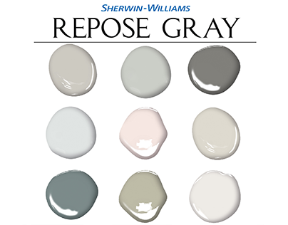 Repose Gray Home Paint Palette, Sherwin Williams