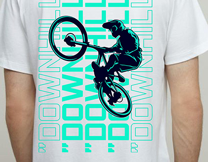 downhill. t shirt design.