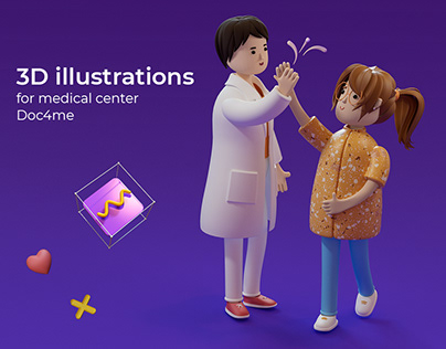 3D illustrations | Characters, icons for a medical site