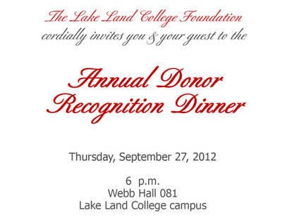 Annual Donor Recognition Dinner Invitation