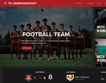 Sports Team Website UI/UX Design