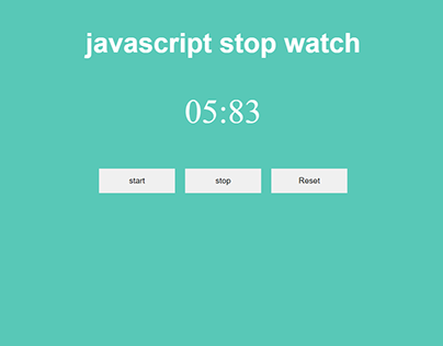 Made Stopwatch using Javascript