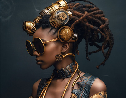 Hair fashion. Afrofuturism. Ai generative