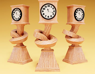 Wooden Clock -- 3D Model - Blender