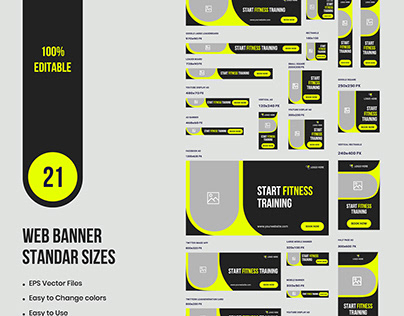 Fitness web banner template design
