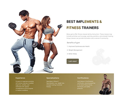 Body fitness (GYM) full website Design.