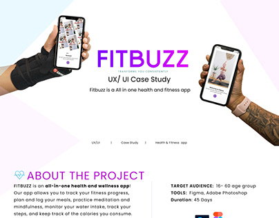 Fitbuzz Healthcare App- UX/UI Case Study