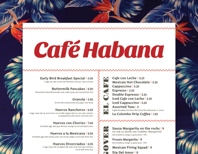 Menu: Café Habana