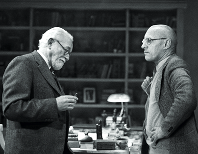 Fotomontaje "Sigmund Freud & Michel Foucault"
