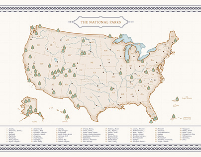 national park map usa