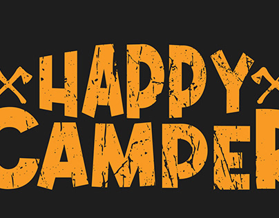 happy camper design vintage type