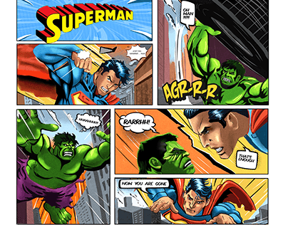 COMIC BOOK ILLUSTRATION , SUPERMAN COMIC ACTION