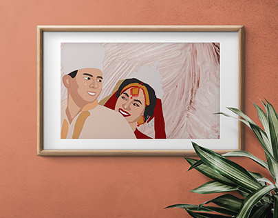 A hinduism cultural married illustration.