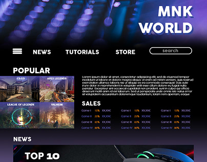 MNK WORLD | HP Template for Gaming site [WIP]