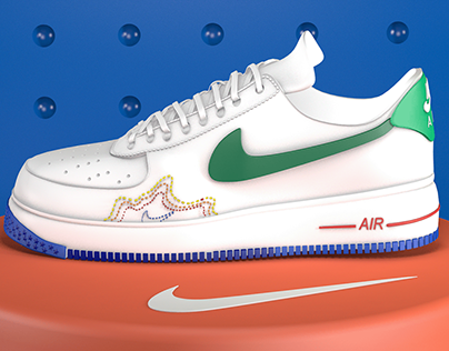 Nike Air Force 3d motion graphics rebranding