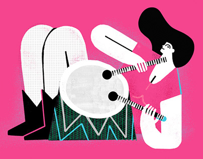{ Editorial illustration } Music girls
