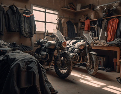 The motorbikes garage
