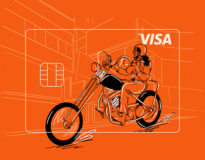 Visa x credit card illustrations