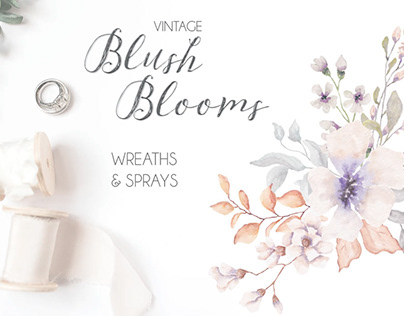 Vintage blush blooms: wreaths and sprays