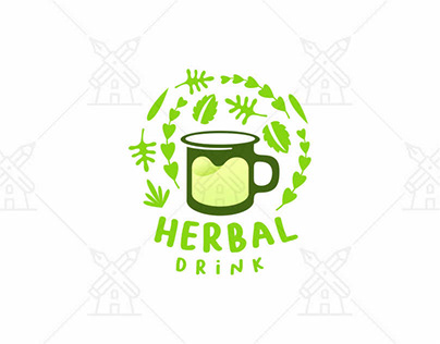 Herbal drink logo design (Purchase link)