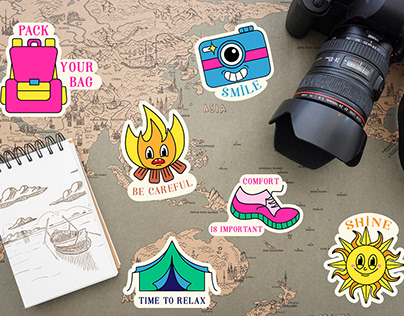 Hiking and tracking stickers