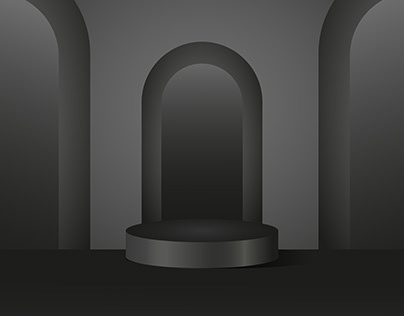 abstract podium with arches in dark colors