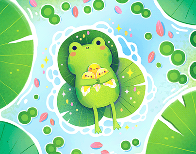 Mama frog and Baby tadpole
