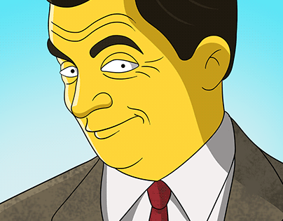 Mr. Bean Simpson Caricature