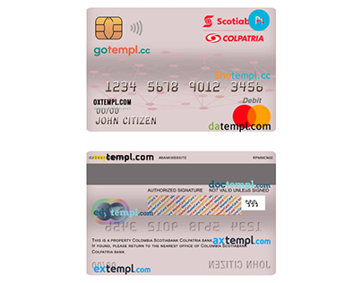 Colombia Scotiabank Colpatria bank master debit card